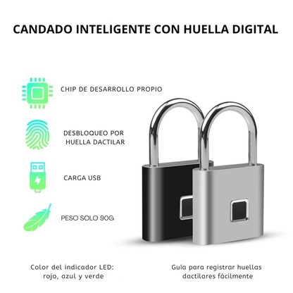 Candado inteligente con huella dactilar