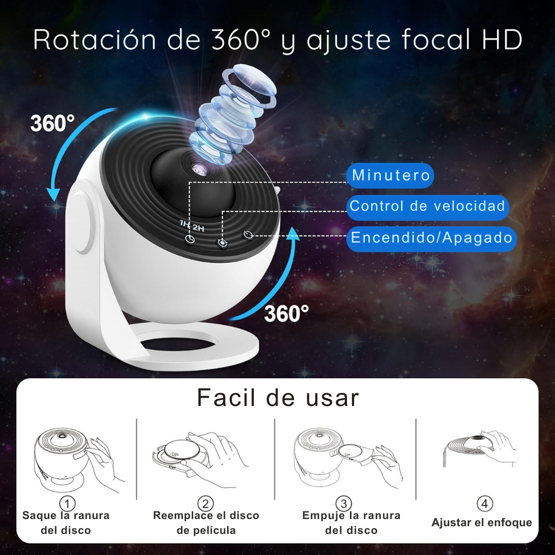 Proyector de Galaxias, planetas y Estrellas – Crea un Cielo Nocturno en Casa