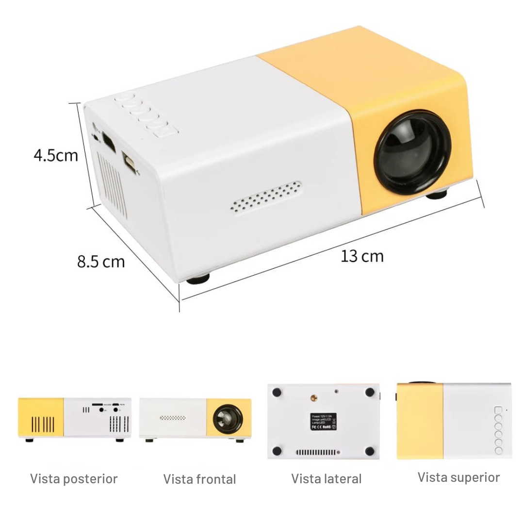 Miniproyector: compatible con Full HD 1080P, proyector LED portátil, reproducción de video 4K, múltiples opciones de conectividad