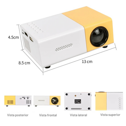 Miniproyector: compatible con Full HD 1080P, proyector LED portátil, reproducción de video 4K, múltiples opciones de conectividad